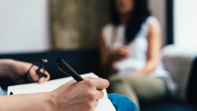 Woman during psychotherapy session