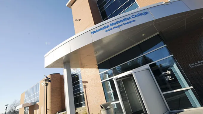 Exterior of Nebraska Methodist College in Omaha, NE.